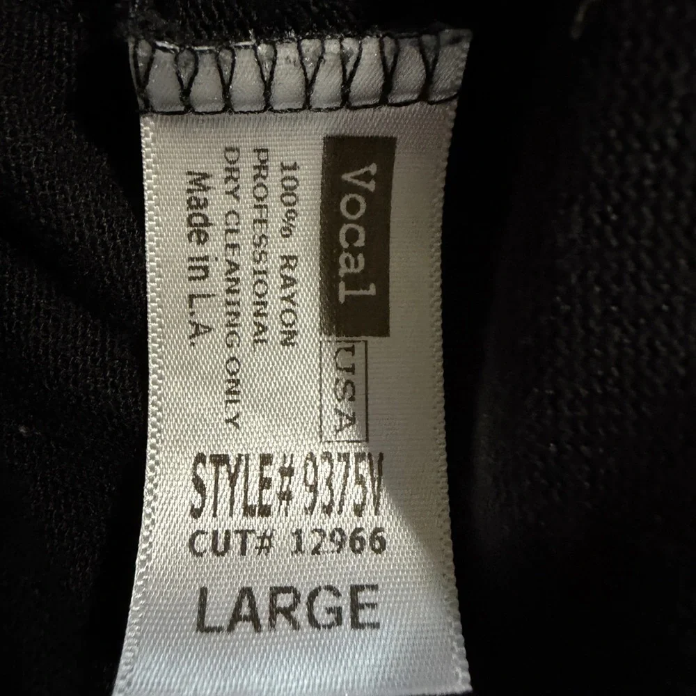 Vocal Black Long Vest with Rhinestone & Metal Studded Design, Size Large - Picture 9 of 9